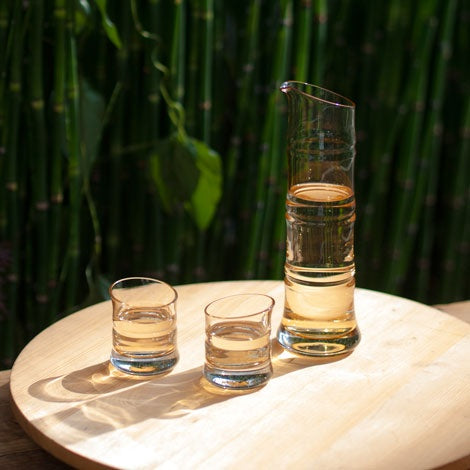 Glass Bamboo Sake Set