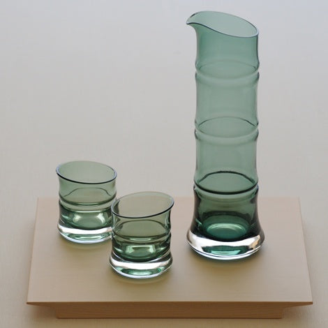 Glass Bamboo Sake Set